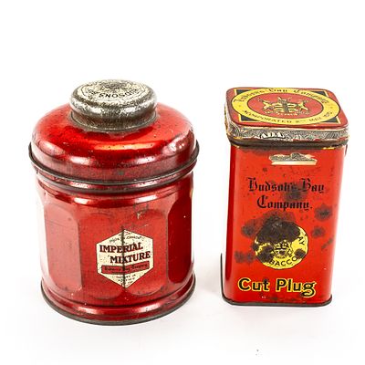 Hudson’s Bay Company Tobacco Tin Set. These early 20th-century lithographed tobacco tins 