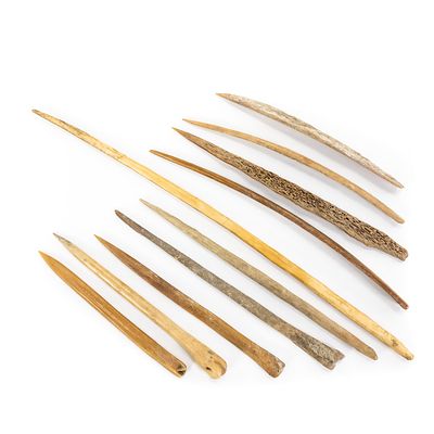 Cowboys and Indians Stuff from Iowa. This remarkable collection features ten hand-crafted bone 