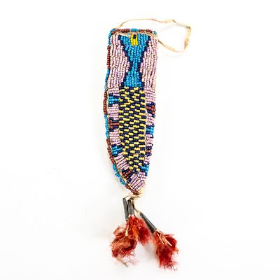 Arapaho Beaded Knife Sheath. This late 19th-century Arapaho knife sheath is an exceptional 
