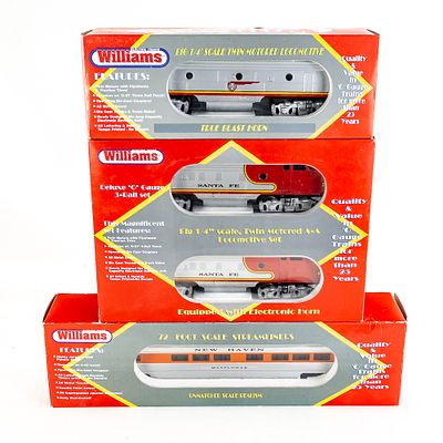 Williams Sante Fe Twin Motored A-A Locomotive Set+. Williams electric trains Sante Fe Twin 