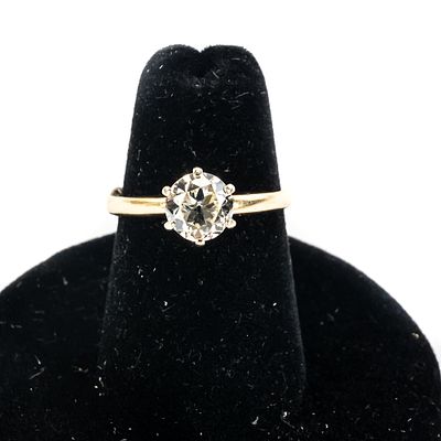 14k Ladies 1.15 Carat Old European Diamond Ring. Attractive ladies vintage 14k Diamond solitaire 