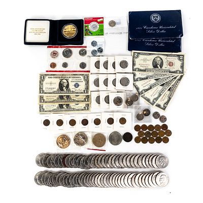 Eclectic Coin & Currency Collection Ikes Wheats ++. Eclectic coin collection features (2) 1971 