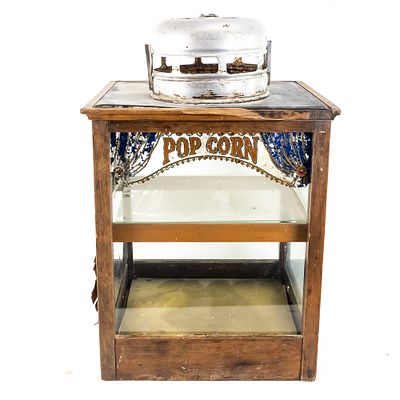 Vintage Popcorn Machine Counter Base. This charming piece is a quintessential example of early 