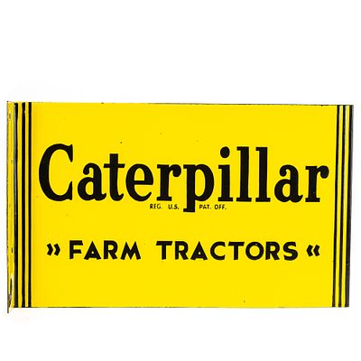 Caterpillar Farm Tractors DSP Advertising Sign. Caterpillar Farm Tractors metal double sided 