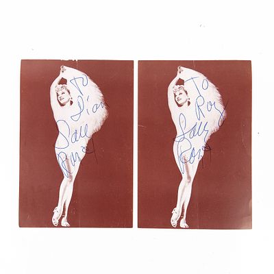 2 Signed Sally Rand Photographs, invitations from Helen Mangam to meet Miss Sally Rand at 