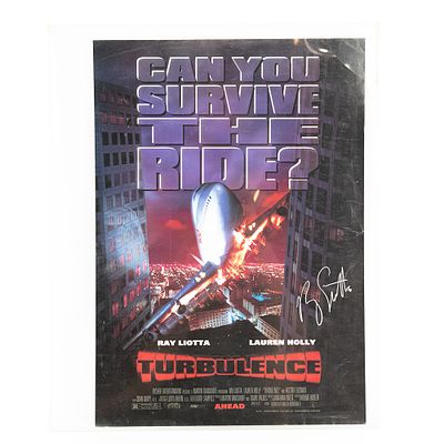 Ray Liotta AUTOGRAPHED Turbulence Movie Poster. Fan Favorite Ray Liotta AUTOGRAPHED "Turbulence" 