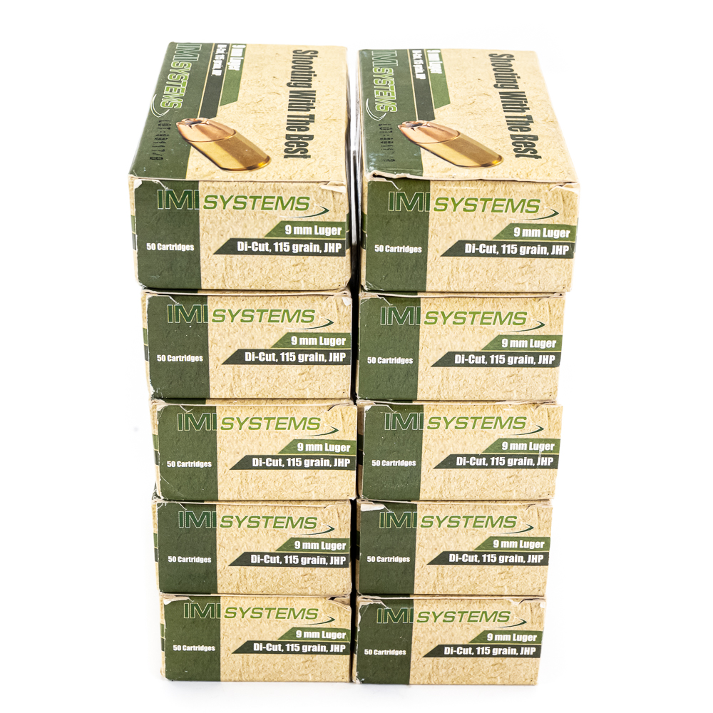 500rds of Caliber 9MM Luger JHP Ammunition