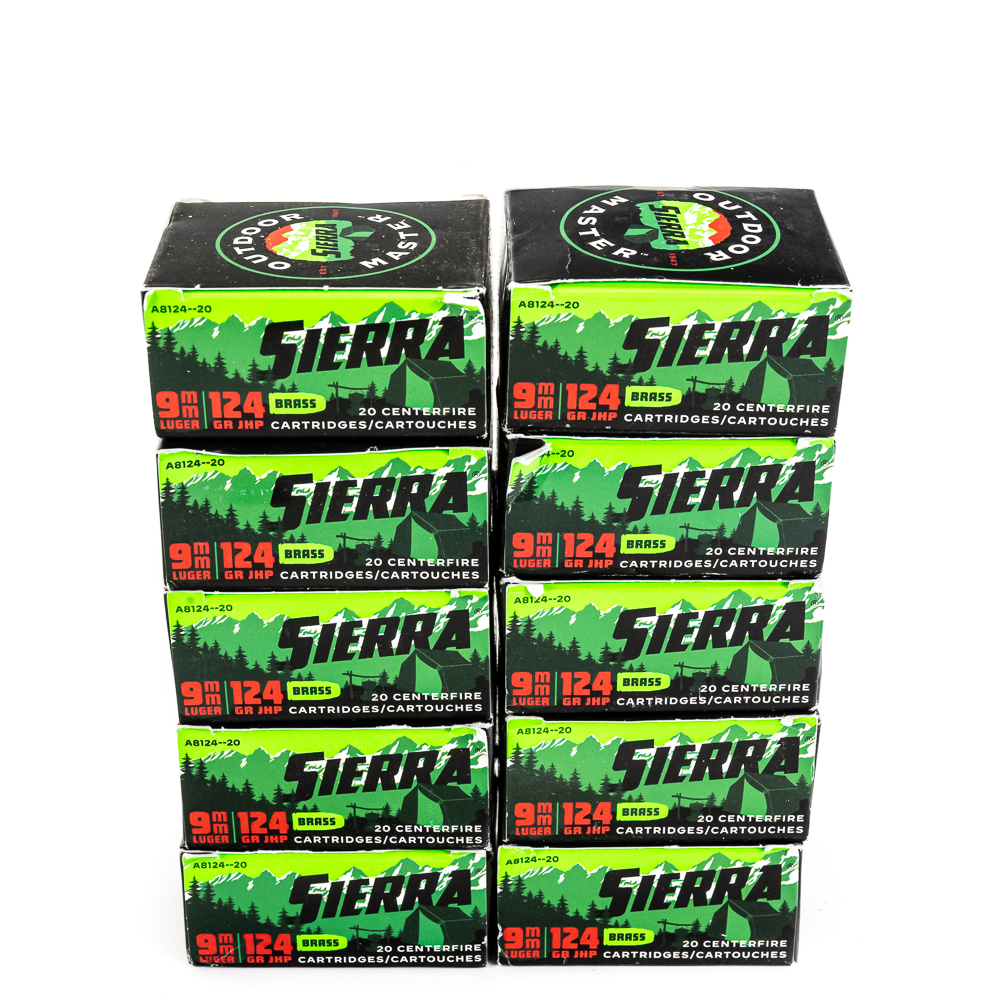 200rds of Caliber 9MM Sierra Ammunition