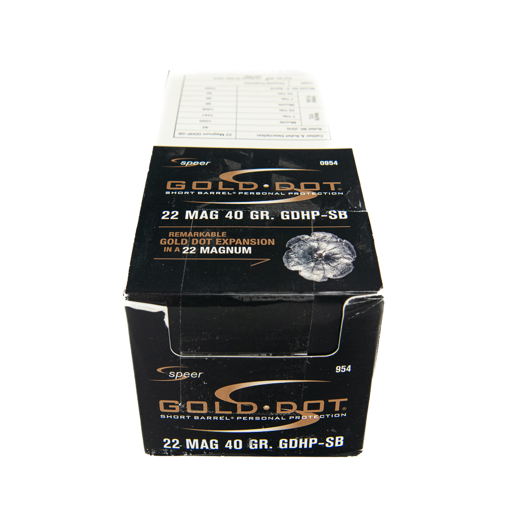 500rds of Caliber .22 Magnum Gold-Dot Ammunition