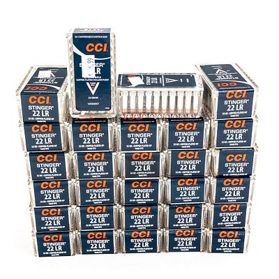 1450rds of Caliber .22LR CCI Velocitor ammunition. 1450 rounds of caliber .22LR ammunition. 