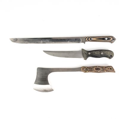 3 Custom Handmade Knives. 3 handmade custom knives beautifully crafted by a local artisan. 
