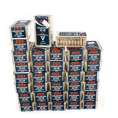 1700rds of Caliber .22LR CCI Velocitor ammunition. 1700 rounds of caliber .22LR ammunition. 