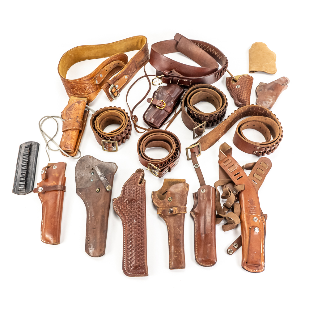 Leather Gunbelt and Holster Lot