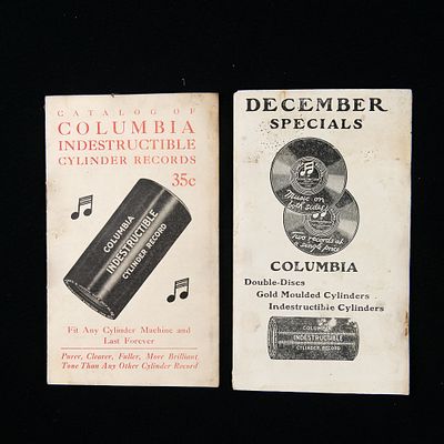 Two Antique Columbia Record Catalog Booklets. Two early 20th-century Columbia Phonograph Company 