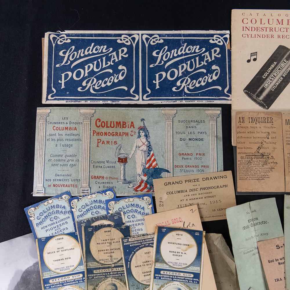 Lot of Cylinder Record Slips & Labels