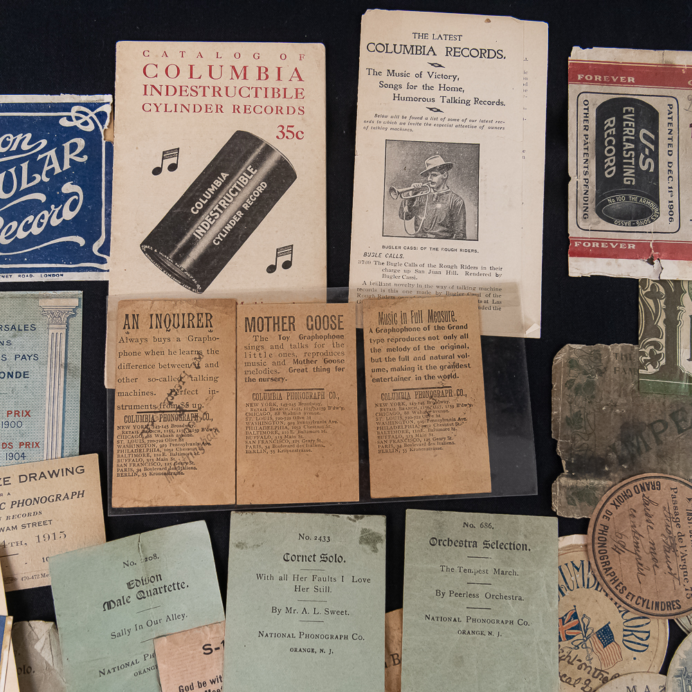 Lot of Cylinder Record Slips & Labels
