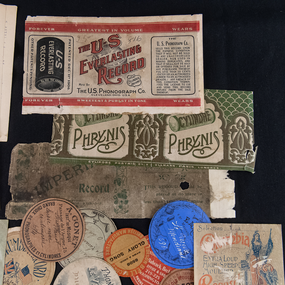 Lot of Cylinder Record Slips & Labels