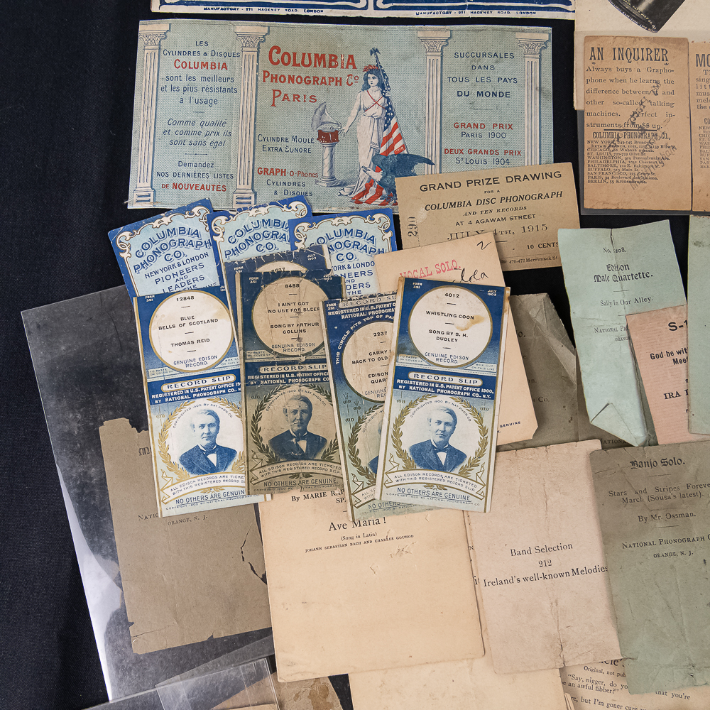 Lot of Cylinder Record Slips & Labels