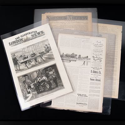 Edison Phonograph Prints Lot (6). This exceptional collection of six original 19th-century 