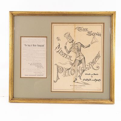 The Song of Mr. Phonograph 1878 Sheet Music. Original sheet music for, "The Song of Mr. 
