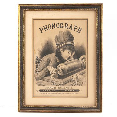 PHONOGRAPH Original 1878 Sheet Music. Original sheet music for Phonograph (March Brillante) by 