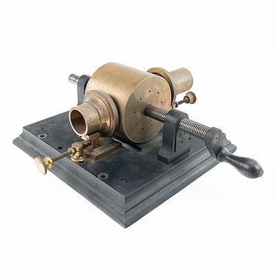 Edison Prototype Tinfoil Phonograph Replica. This is the Edison prototype phonograph often 