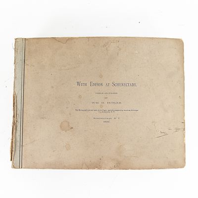 1892 With Edison Schenectady Photo Album. This incredibly rare 1892 industrial photography album 
