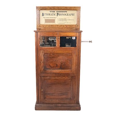 Keller Automatic Coin Operated Edison Phonograph. Albert K. Keller was a pioneering inventor and 