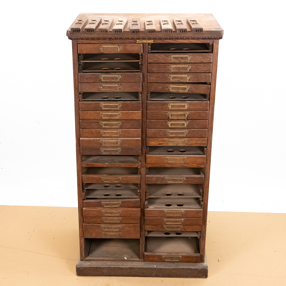 Antique Yawman & Erbe 50-Drawer Cabinet
