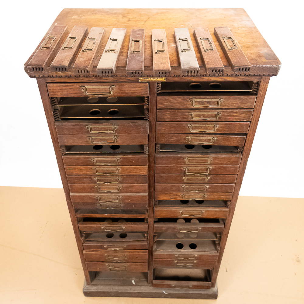 Antique Yawman & Erbe 50-Drawer Cabinet