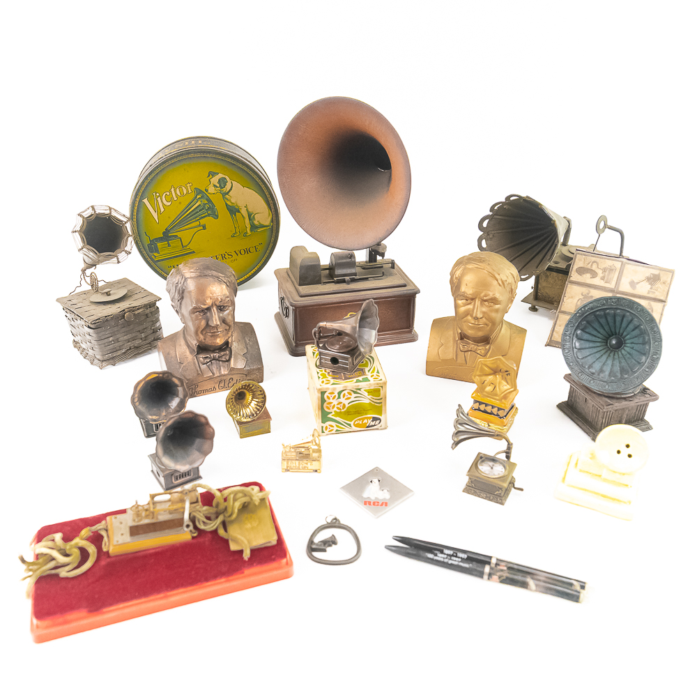 Edison & Victrola Memorabilia Tray Lot