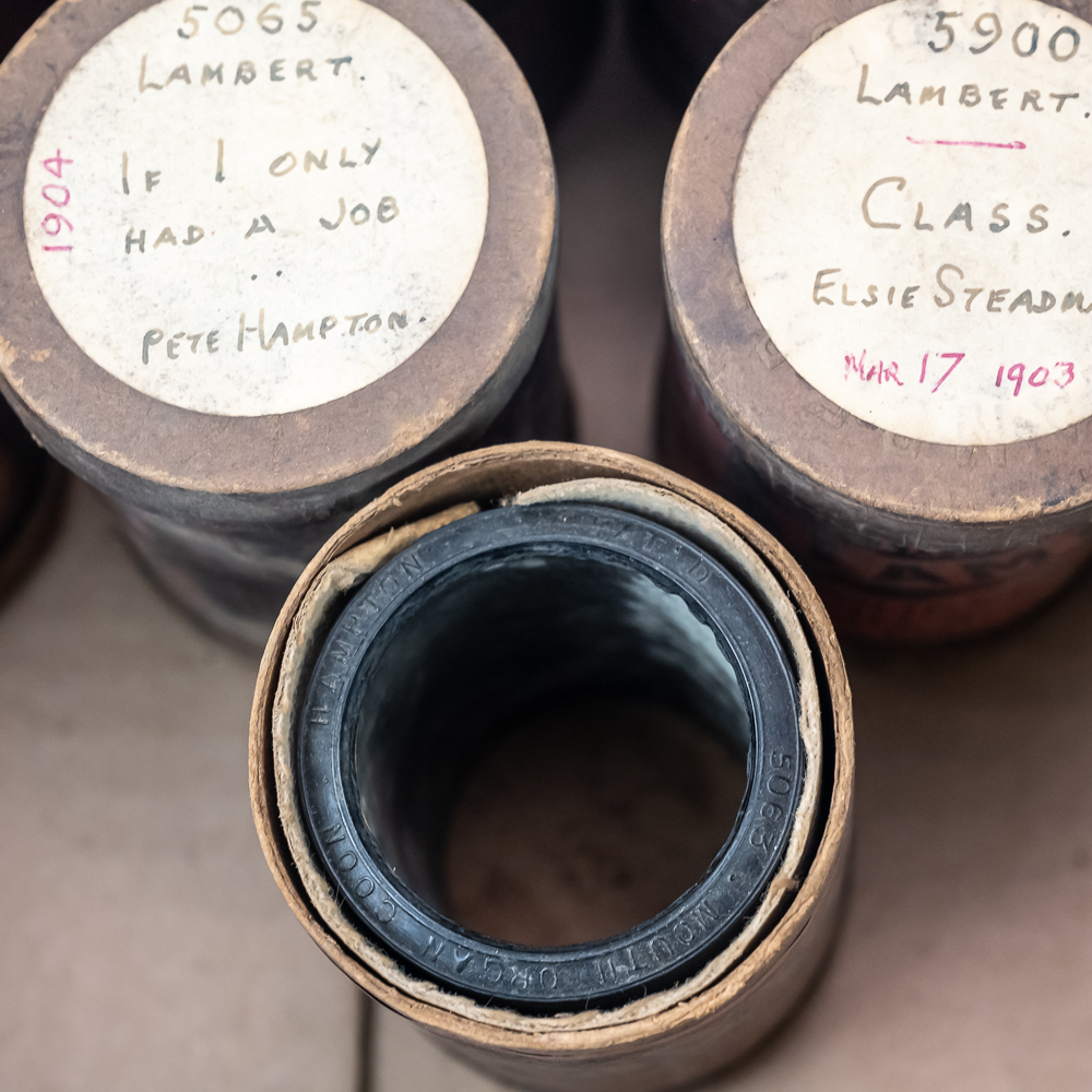 8 British Lambert Cylinder Records & Boxes