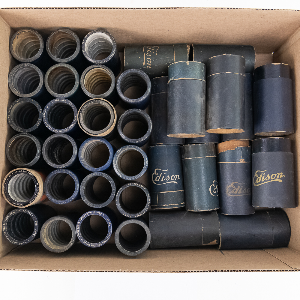 37 Pcs Edison Blue Amberol Cylinders and Tubes