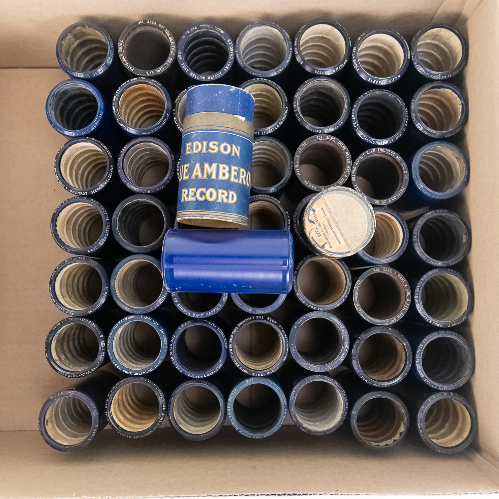 Lot of 50 Edison Blue Amberol Cylinders