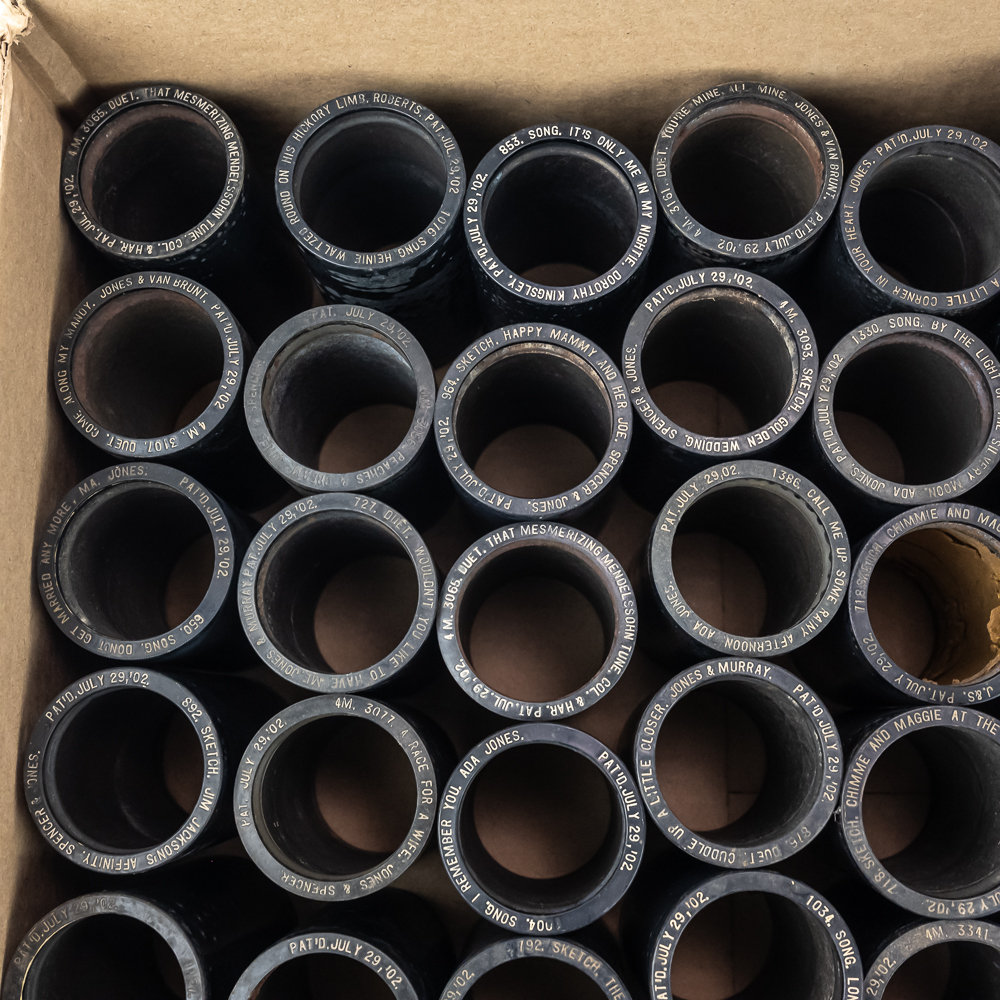 Vintage Black Wax Phonograph Cylinders