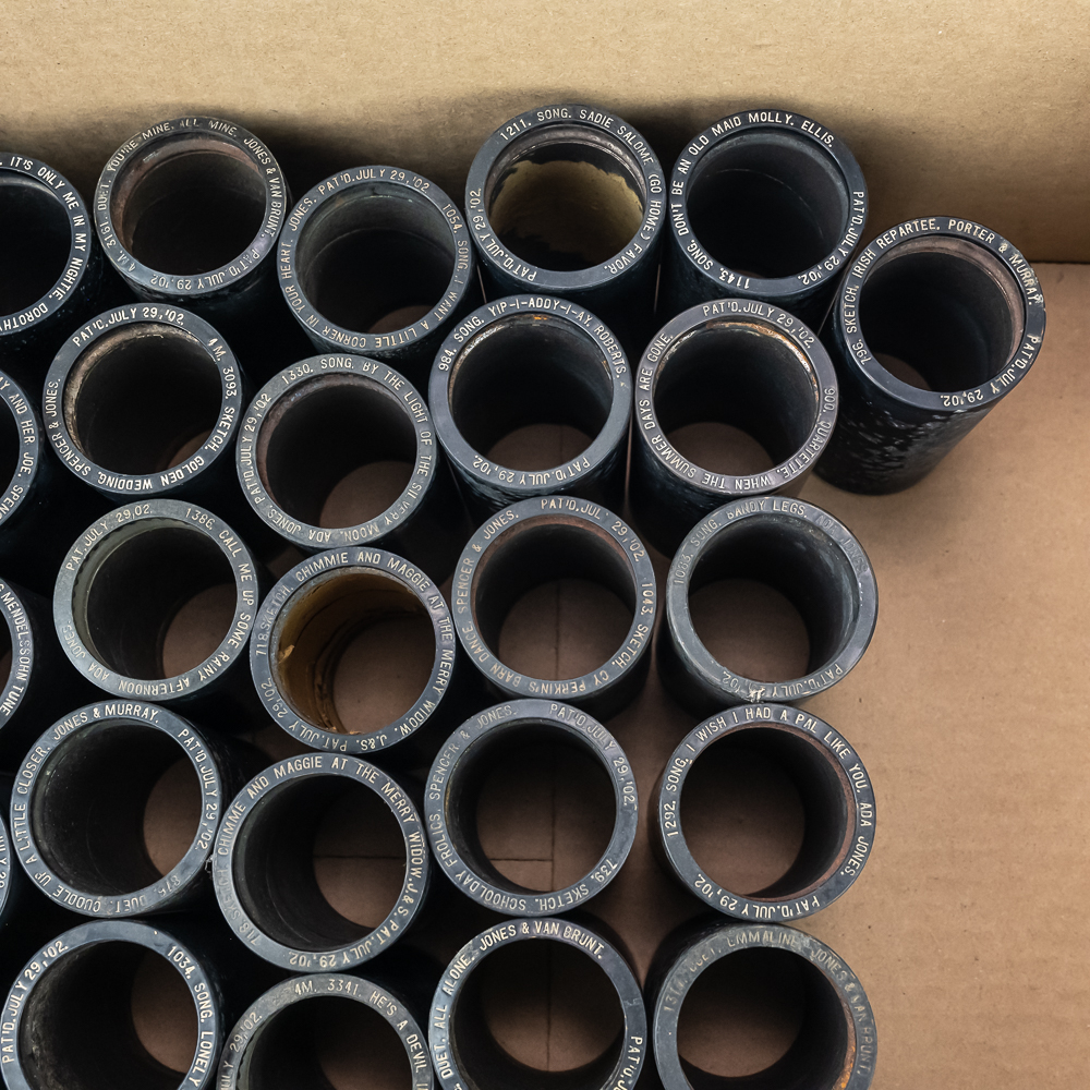 Vintage Black Wax Phonograph Cylinders