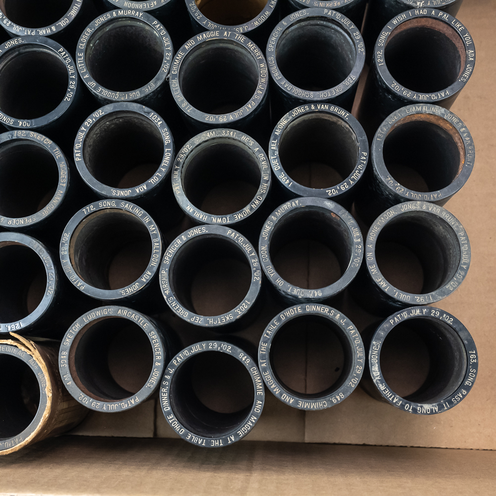 Vintage Black Wax Phonograph Cylinders
