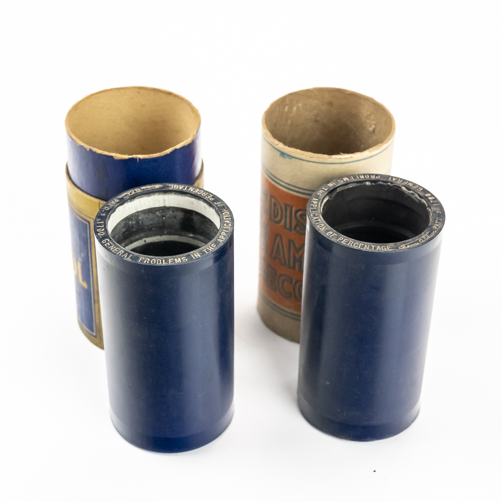 Pair Edison Blue Amberol School Cylinders