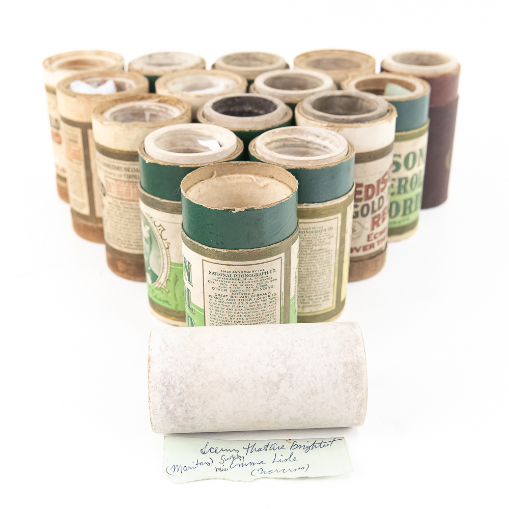 15 Brown Wax Phonograph Cylinders