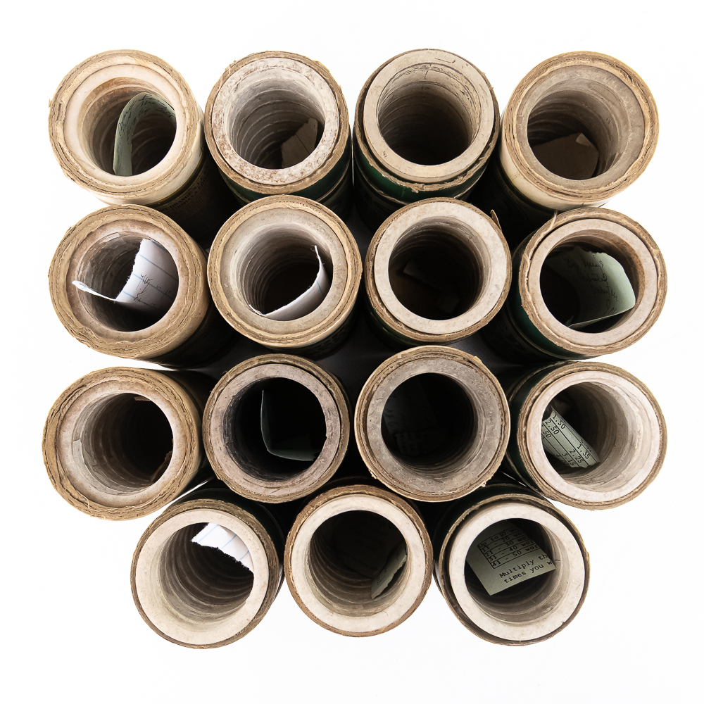 15 Brown Wax Phonograph Cylinders