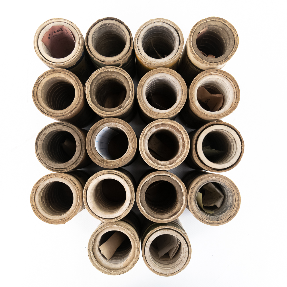 18 Brown Wax Phonograph Cylinders