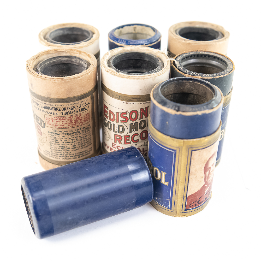 Lot of 8 Automobile Themed Edison Cylinders