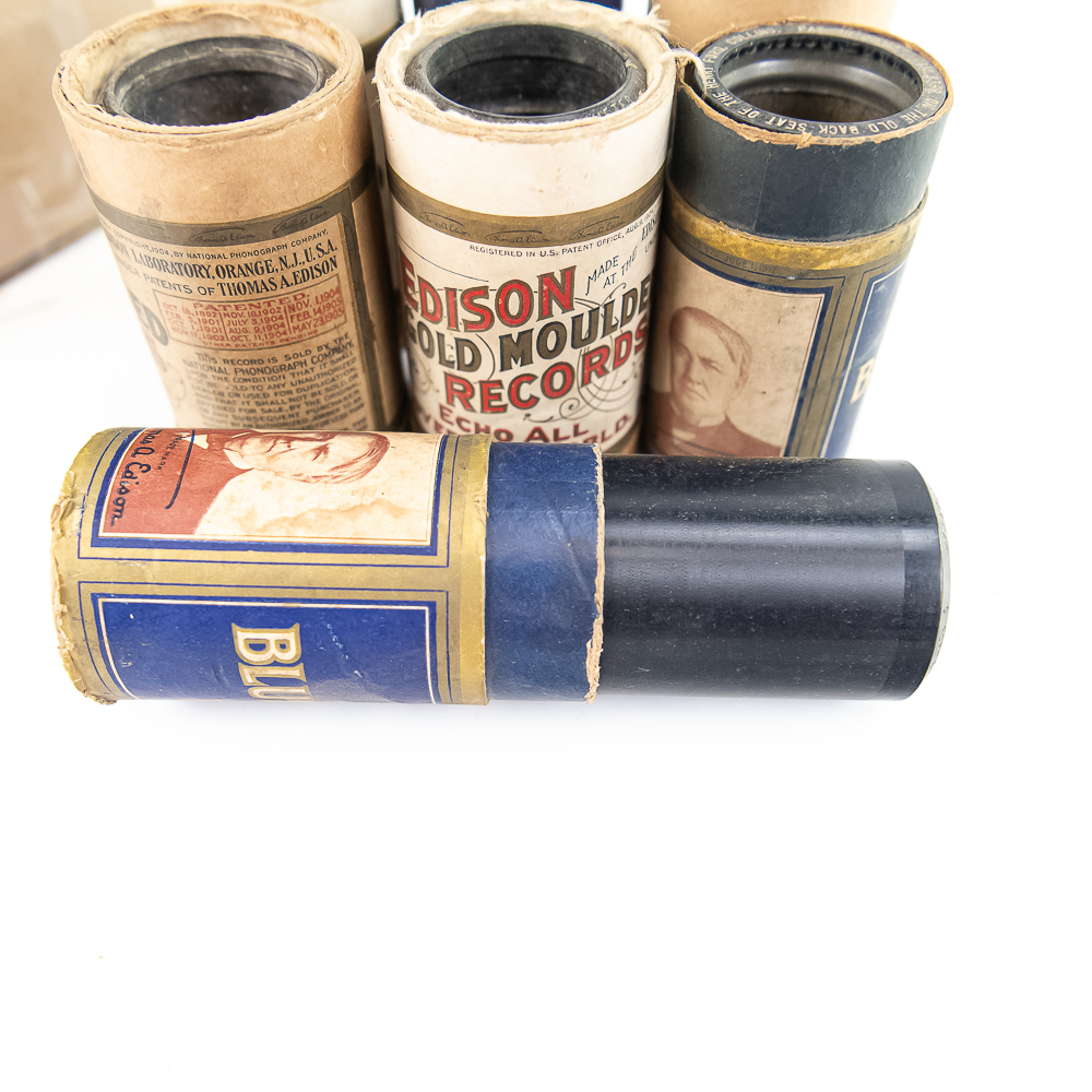 Lot of 8 Automobile Themed Edison Cylinders