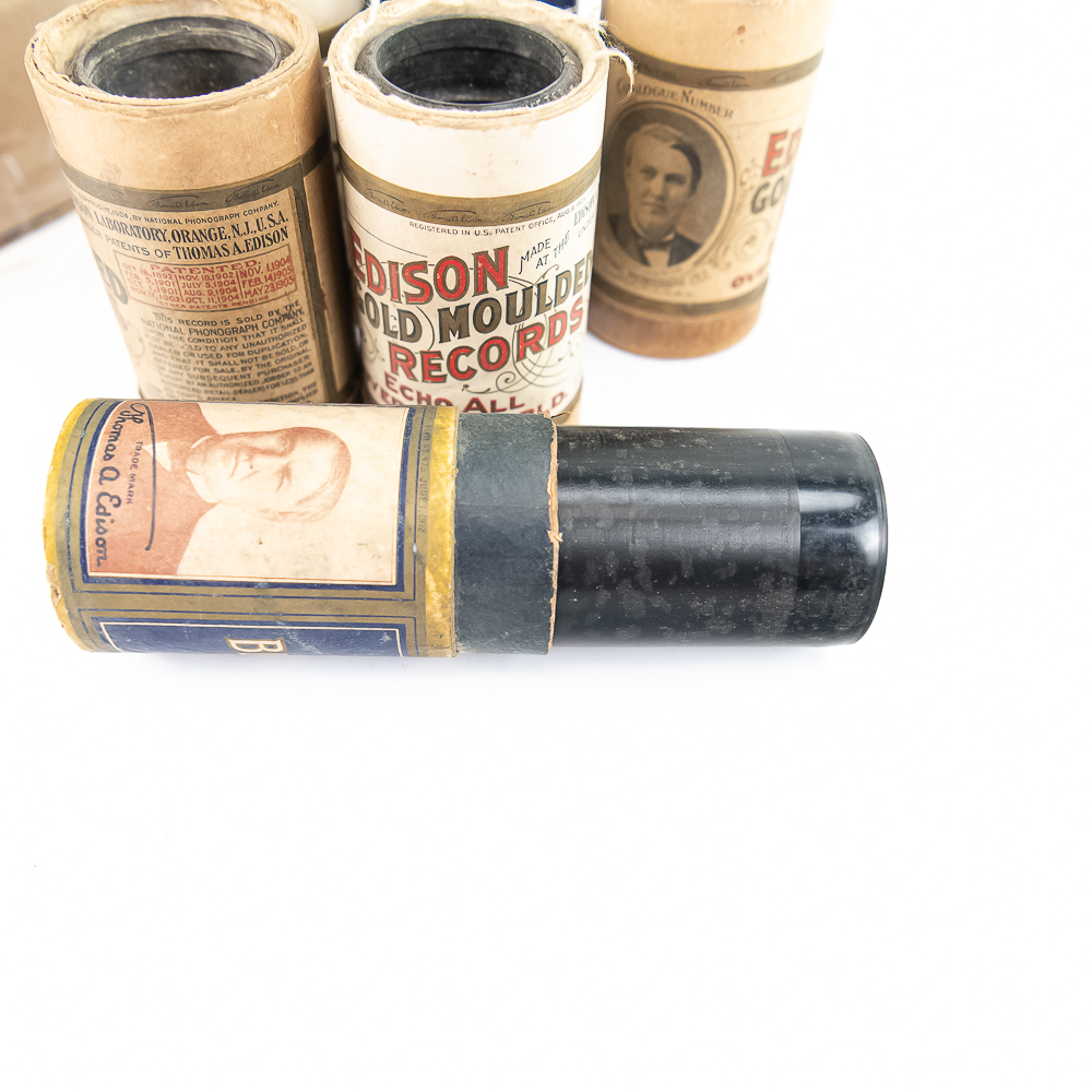 Lot of 8 Automobile Themed Edison Cylinders