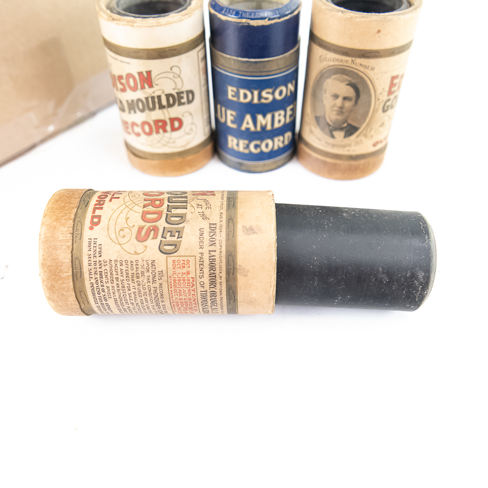 Lot of 8 Automobile Themed Edison Cylinders