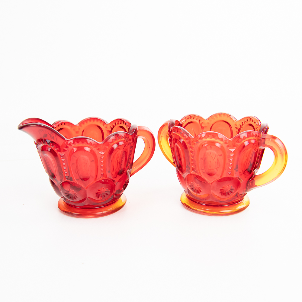 17-Piece Ruby Red Mid-Century Modern Glass/Barware