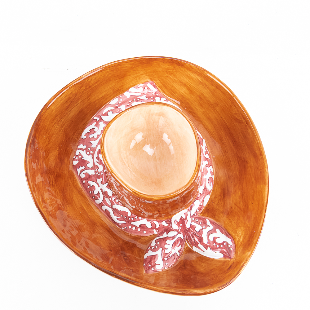 Decorative Ceramic Sombrero Chips & Dip Bowl