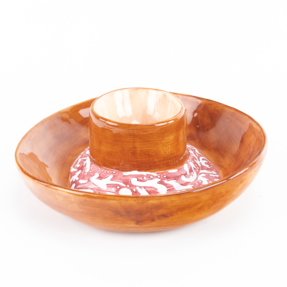 Decorative Ceramic Sombrero Chips & Dip Bowl