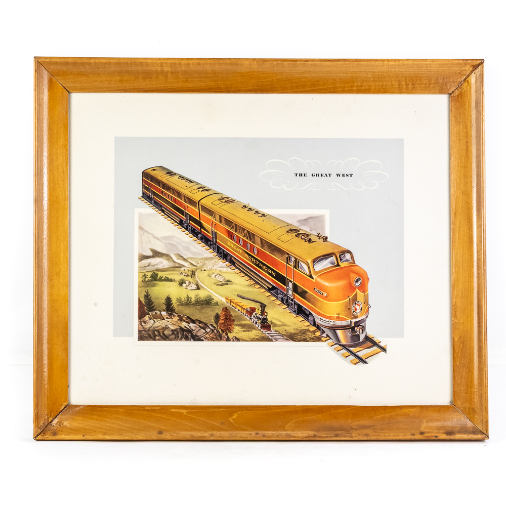 Great Northern Railway Promo Framed Lithograph
