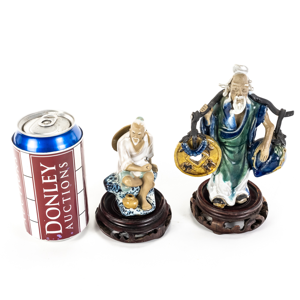 Pair of Chinese Mudman Style Figures on Bases